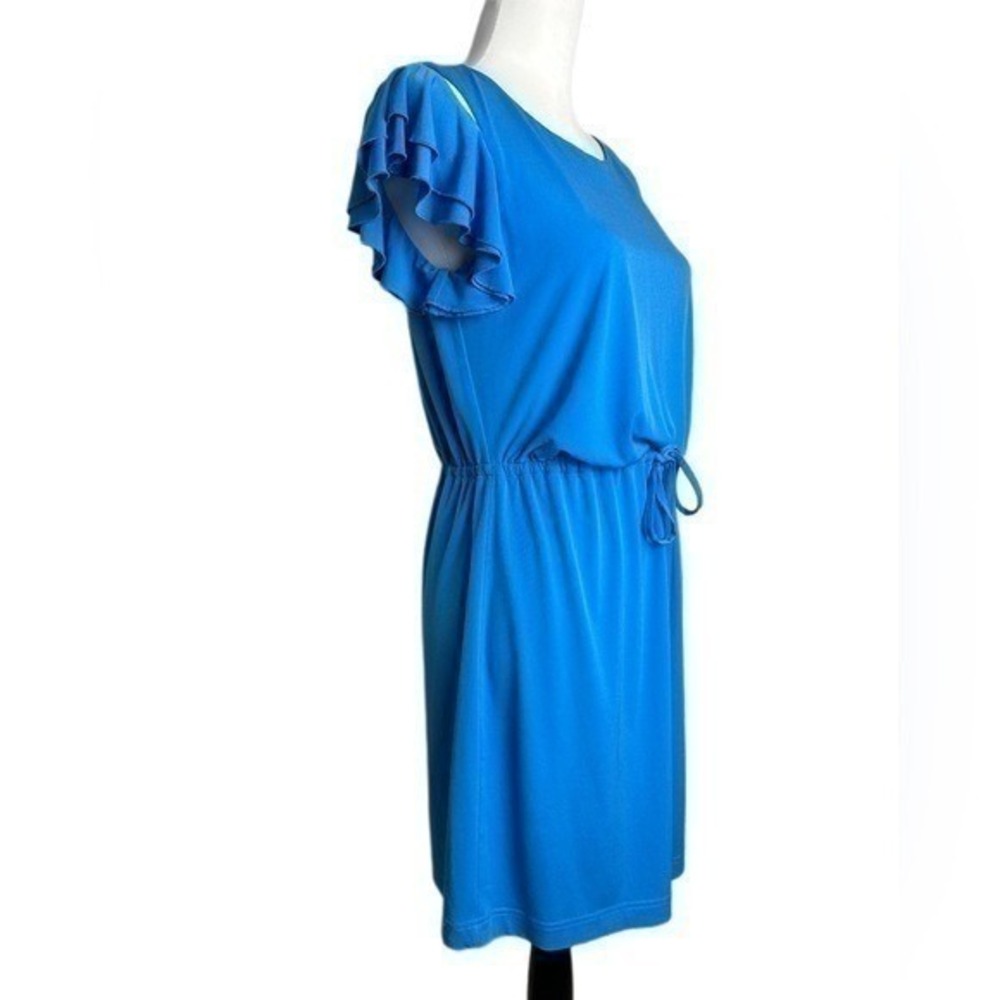 Jessica Simpson Cold Shoulder Ruffle Sleeve Blue Dress Womens‎ Small - Picture 3 of 7